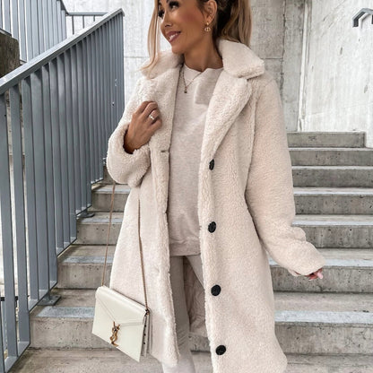 Dames Oversized Teddy Jas – Teddyfleece, Effen, Herfst/Winter, Casual