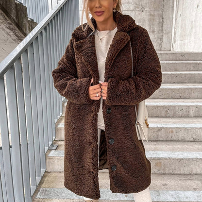 Dames Oversized Teddy Jas – Teddyfleece, Effen, Herfst/Winter, Casual