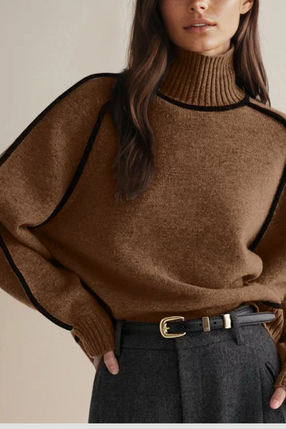 Dames Half Col Gebreide Trui – Mock Neck, Casual voor Herfst/Winter