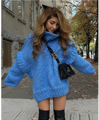Dames Oversized Gebreide Trui – Warm, Casual voor Herfst en Winter