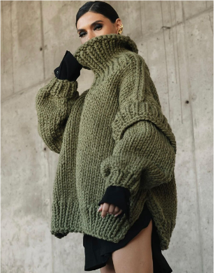 Dames Oversized Gebreide Trui – Warm, Casual voor Herfst en Winter