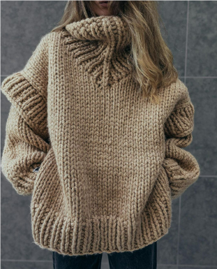 Dames Oversized Gebreide Trui – Warm, Casual voor Herfst en Winter