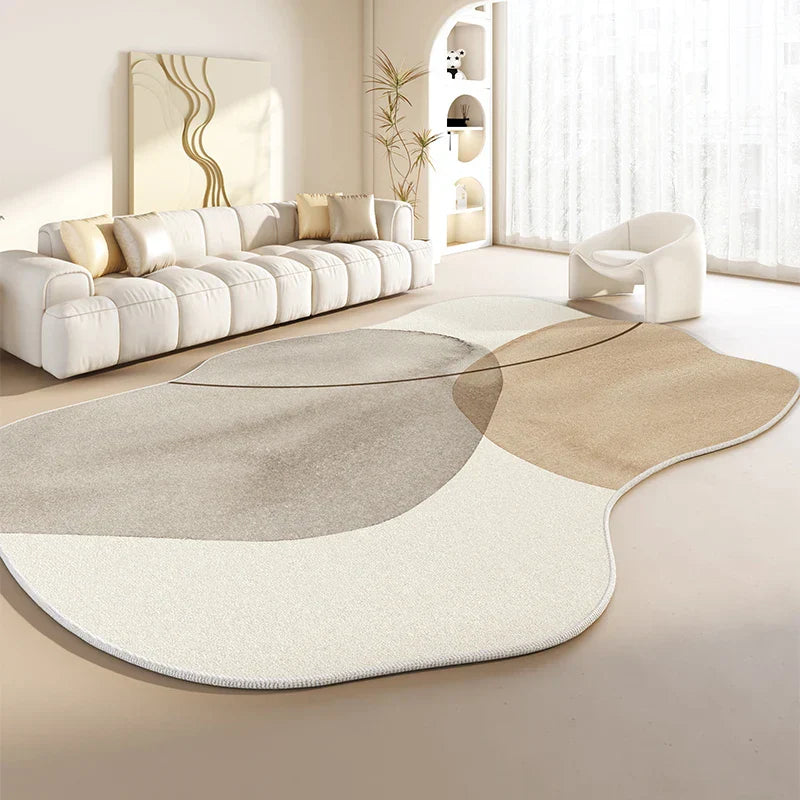 Plys-tapijt – Zacht, onregelmatige vorm, minimalistisch ontwerp voor de woonkamer of slaapkamer
