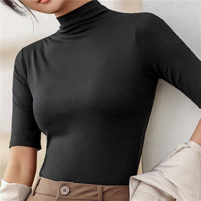 Dames Minimalistische Coltrui – Effen Trui voor Casual en Business, Herfst/Winter