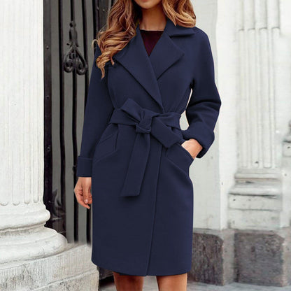 Dames Lange Trenchcoat – Winterjas voor Herfst en Winter