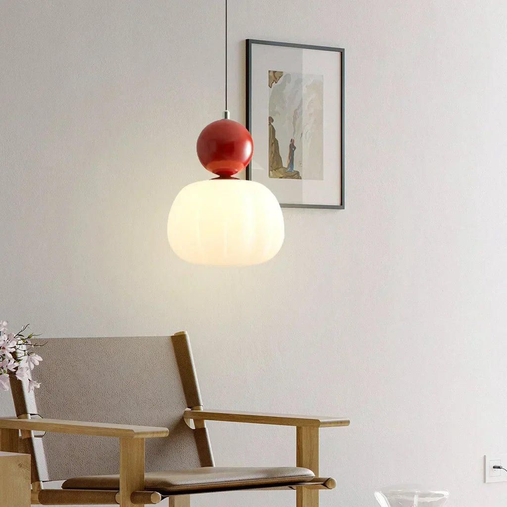 Art Deco-hanglamp – crèmekleurig metaal, Bauhaus-ontwerp voor in de woon- of eetkamer
