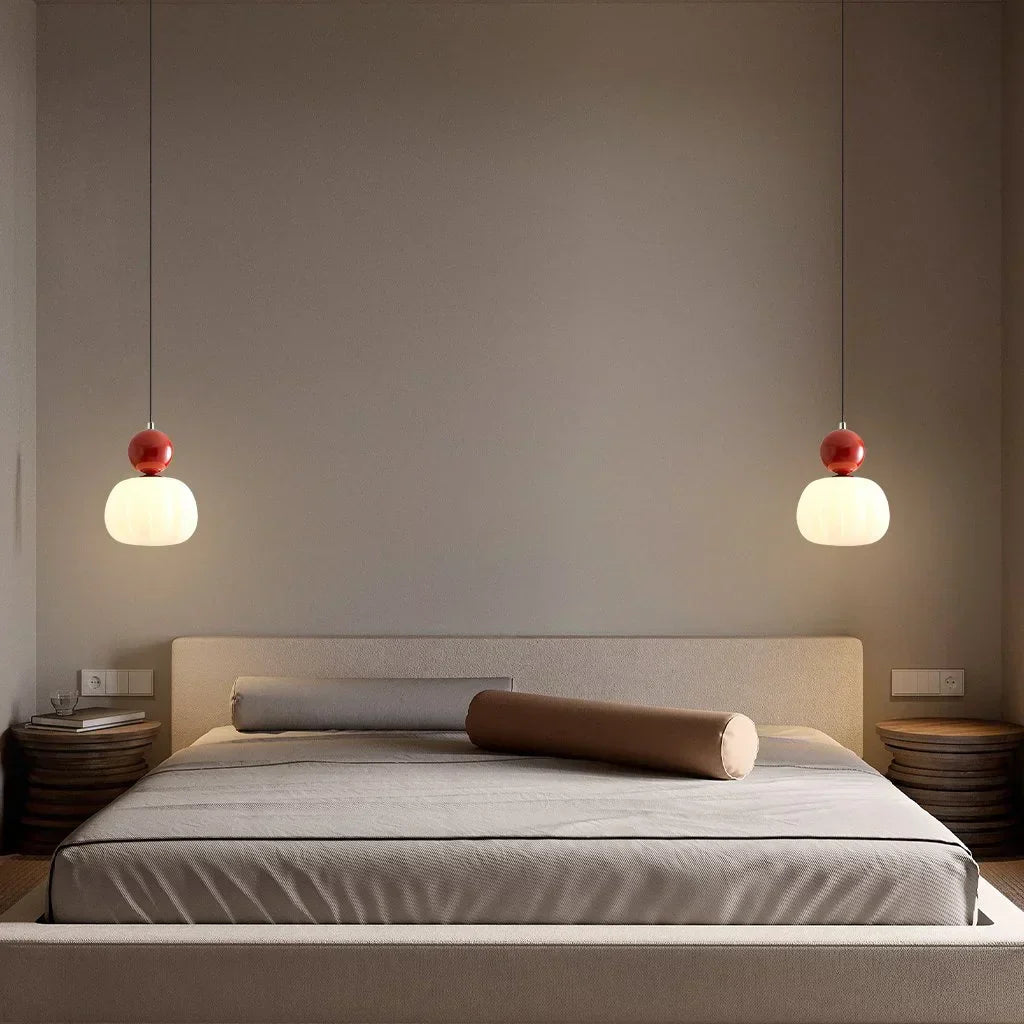 Art Deco-hanglamp – crèmekleurig metaal, Bauhaus-ontwerp voor in de woon- of eetkamer