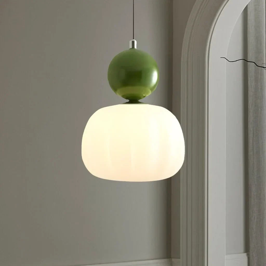 Art Deco-hanglamp – crèmekleurig metaal, Bauhaus-ontwerp voor in de woon- of eetkamer