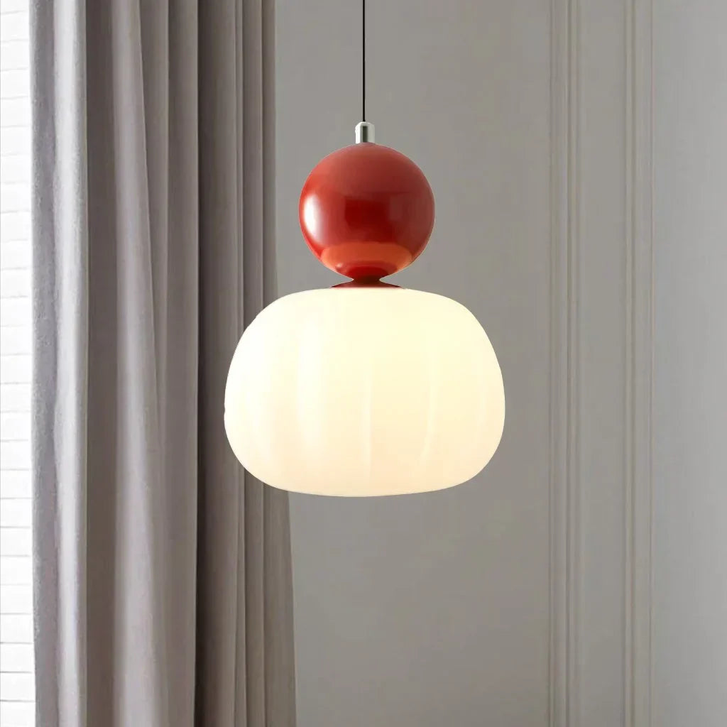 Art Deco-hanglamp – crèmekleurig metaal, Bauhaus-ontwerp voor in de woon- of eetkamer