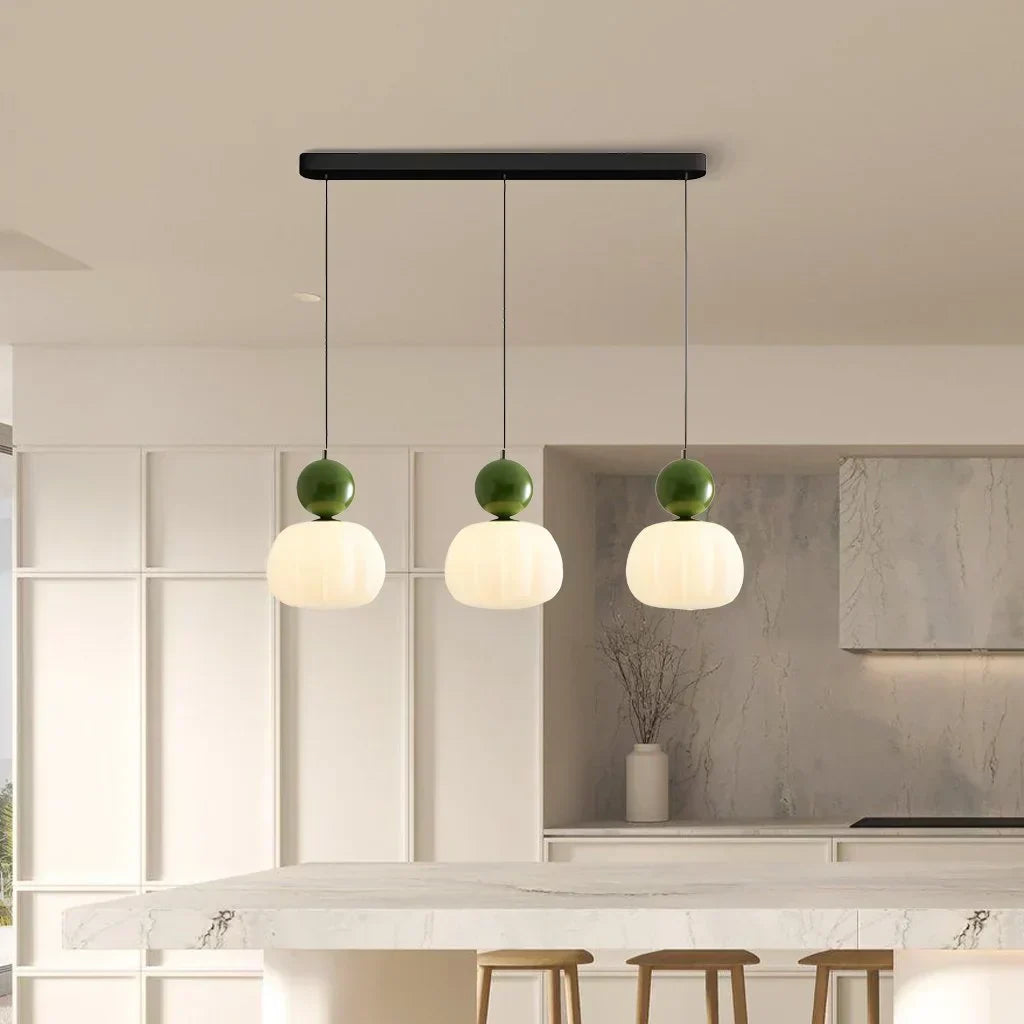 Art Deco-hanglamp – crèmekleurig metaal, Bauhaus-ontwerp voor in de woon- of eetkamer