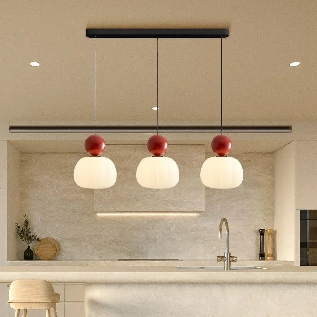 Art Deco-hanglamp – crèmekleurig metaal, Bauhaus-ontwerp voor in de woon- of eetkamer