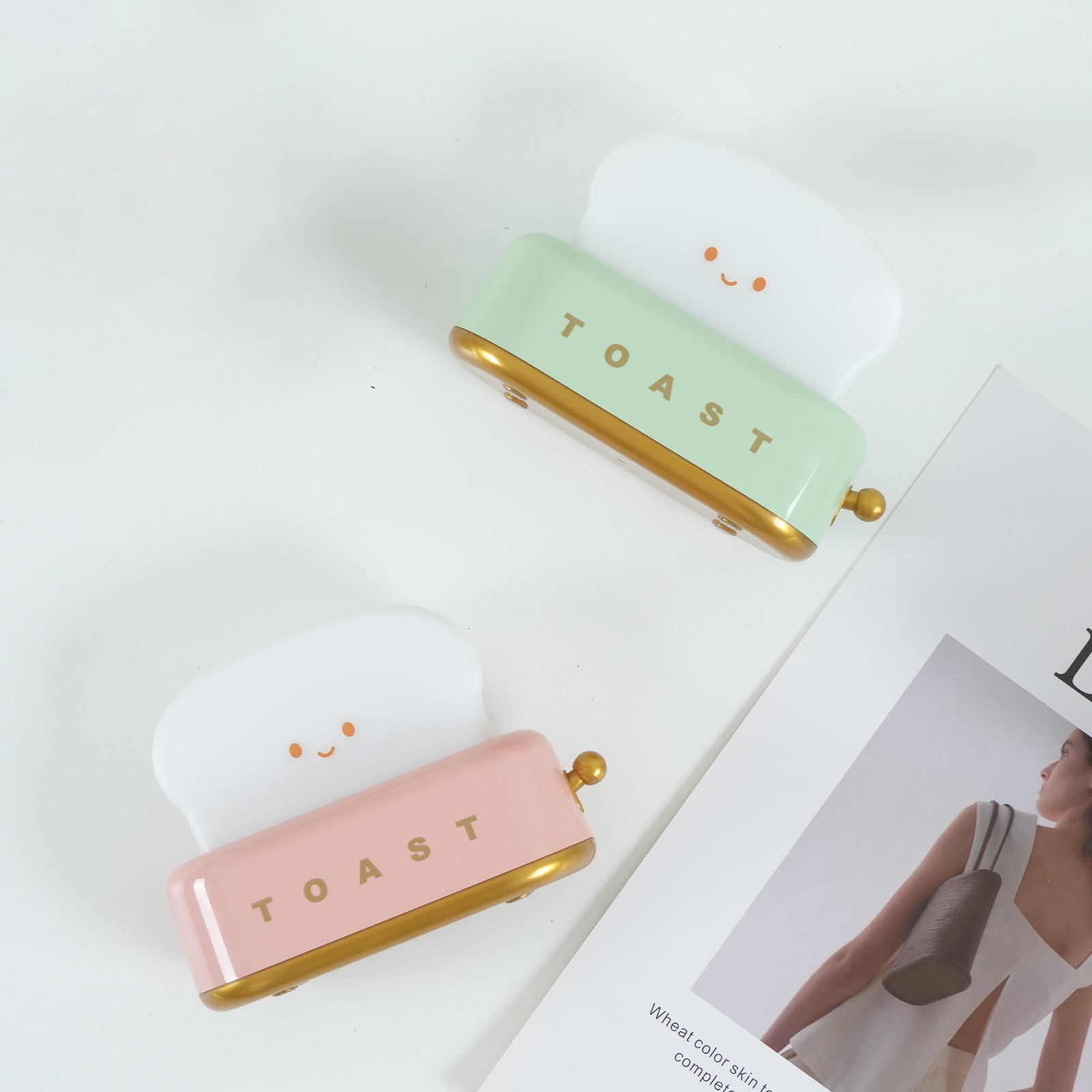 Toaster Nattelys – Metal og Akryl, Varm Hvid til Soveværelse eller Studenterbolig Dekoration