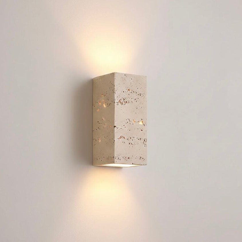 Outdoor Wall Lamp – Yellow Travertine, Modern Design for Terrace, Balcony, or Entryway