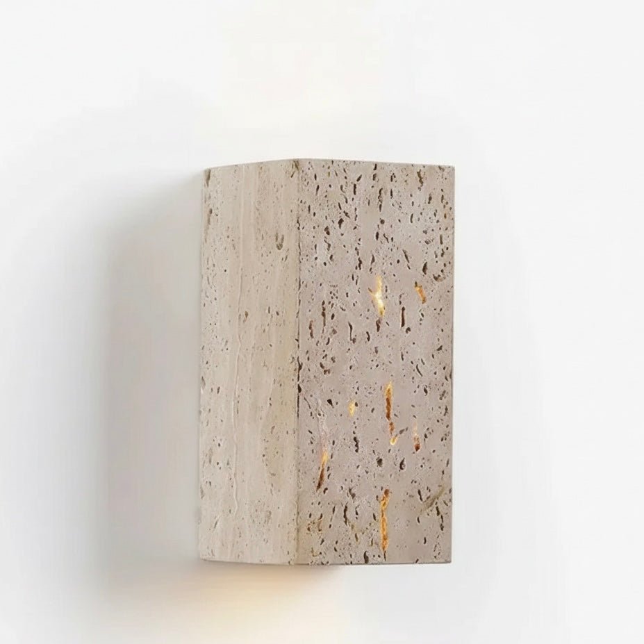Outdoor Wall Lamp – Yellow Travertine, Modern Design for Terrace, Balcony, or Entryway
