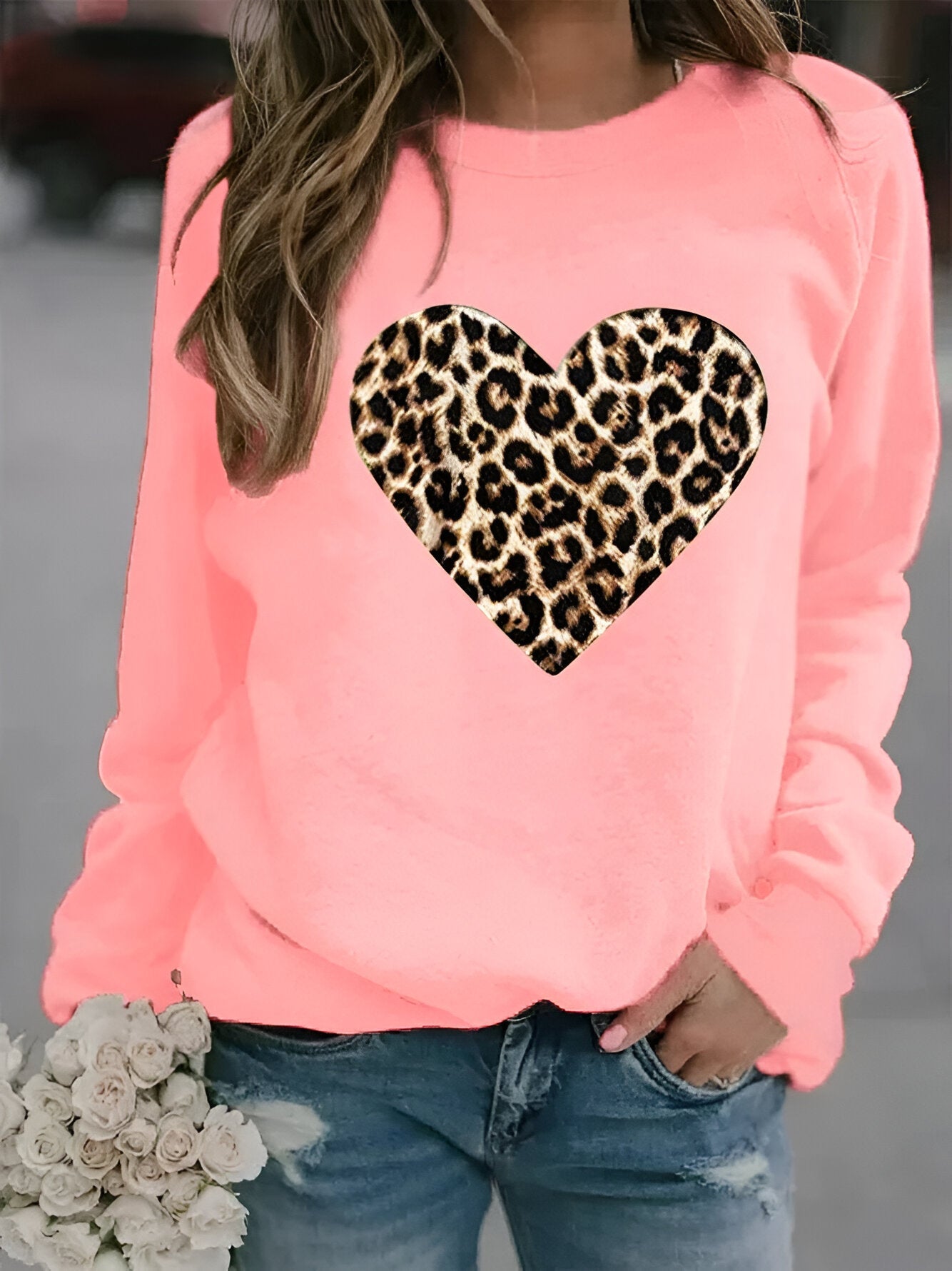 Dames Regular Fit Sweatshirt – Dierenprint, Ronde Hals, Casual Herfst/Winter