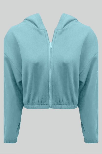 Dames Cropped Hoodie met Rits – Zachte Stof, Casual Streetwear, Dagelijks, Lente/Herfst