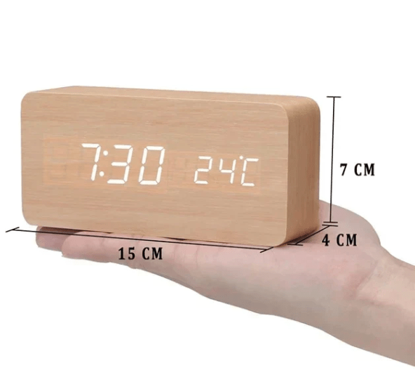 Træur – Minimalistisk design med LED-display og foldefunktion til skrivebord eller natbord