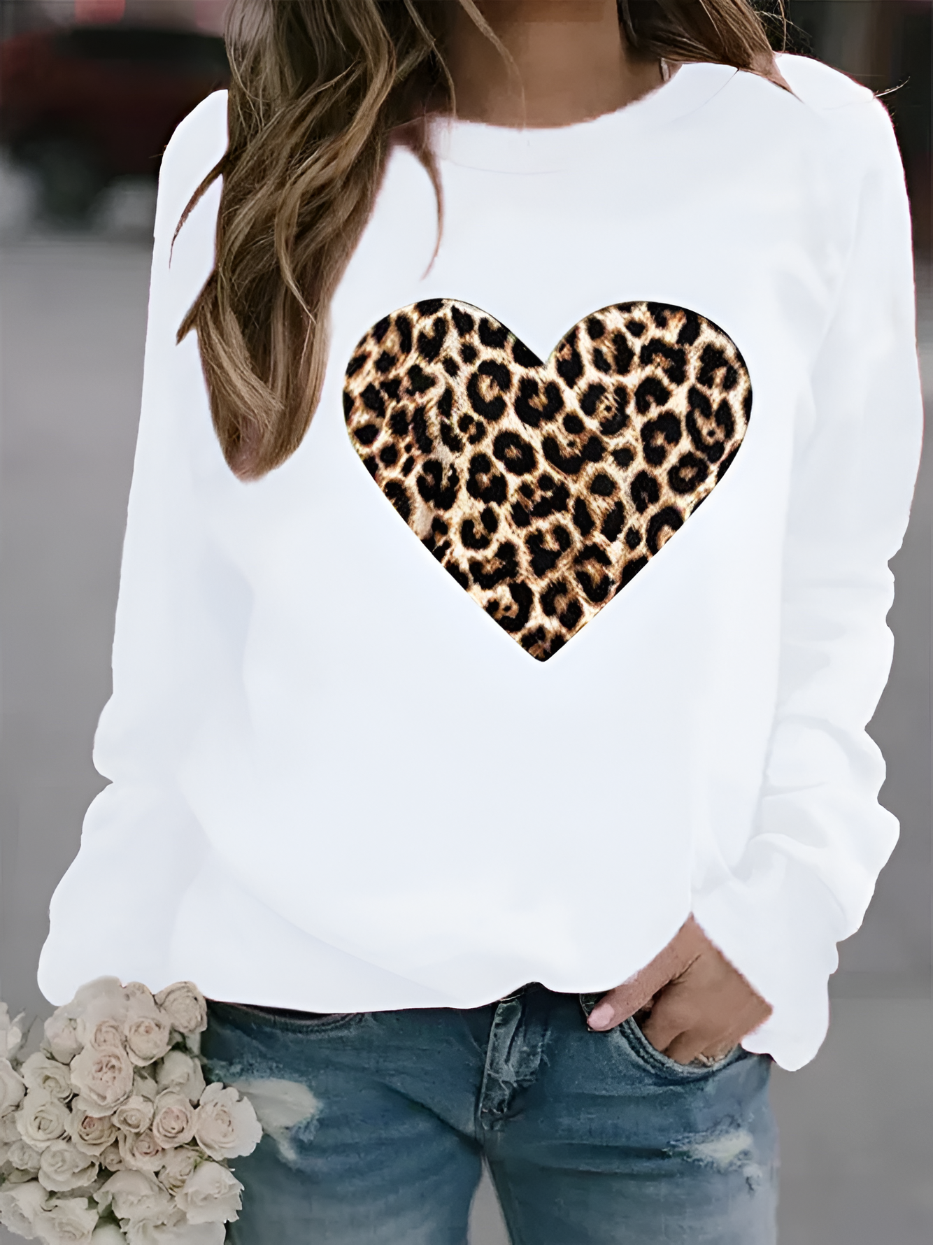 Dames Regular Fit Sweatshirt – Dierenprint, Ronde Hals, Casual Herfst/Winter