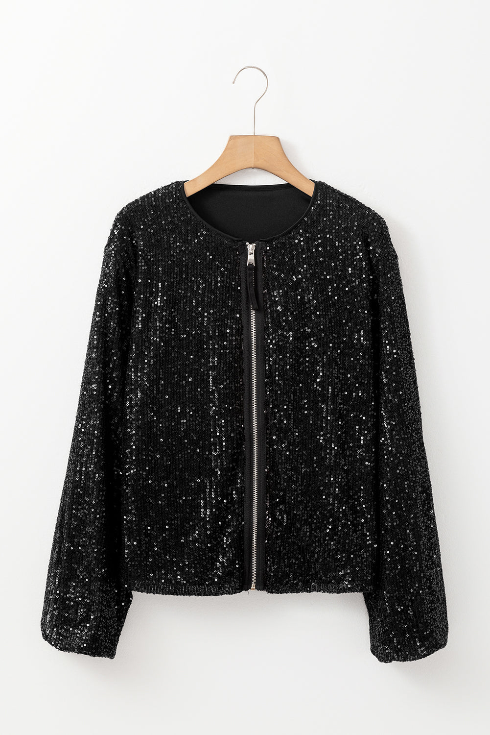 Dames Pailletten Jasje – Zwart, Feestjasje voor Party, Avondkleding en Uitgaan
