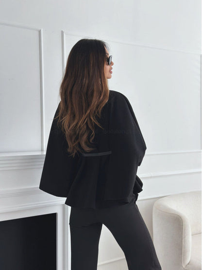 Dames Oversized Cape Top met Vleermuismouwen – Wijdvallend, Casual