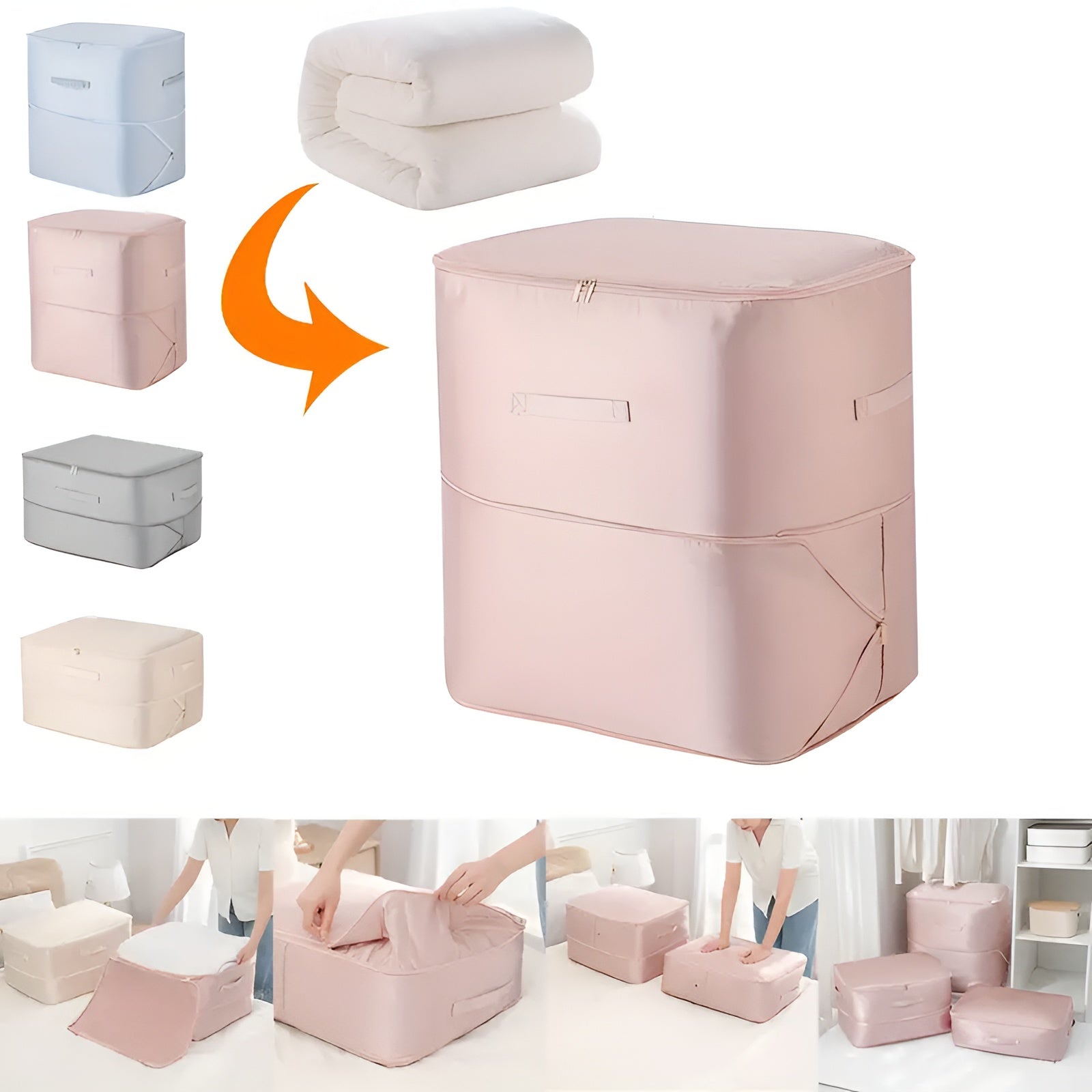 Kompressionspose til Tøj – Transparent, Pladsbesparende til Tøj og Sengetøj i Skabet