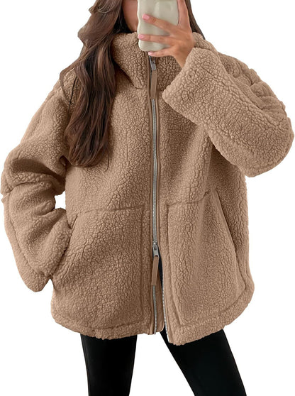 Dames Basic Fleece Jas – Warm Outdoor en Wandelen, Herfst/Winter