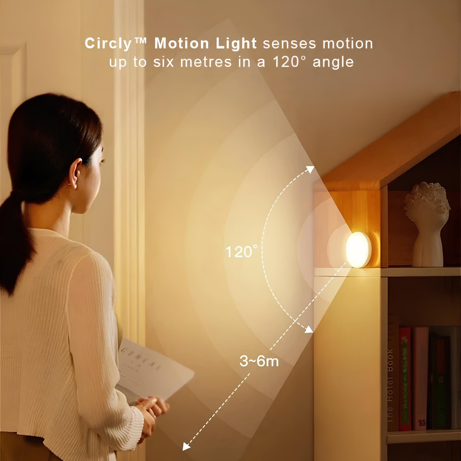 Motion Sensor Lamp – White, Compact Design for Entryway, Stairs, or Closet