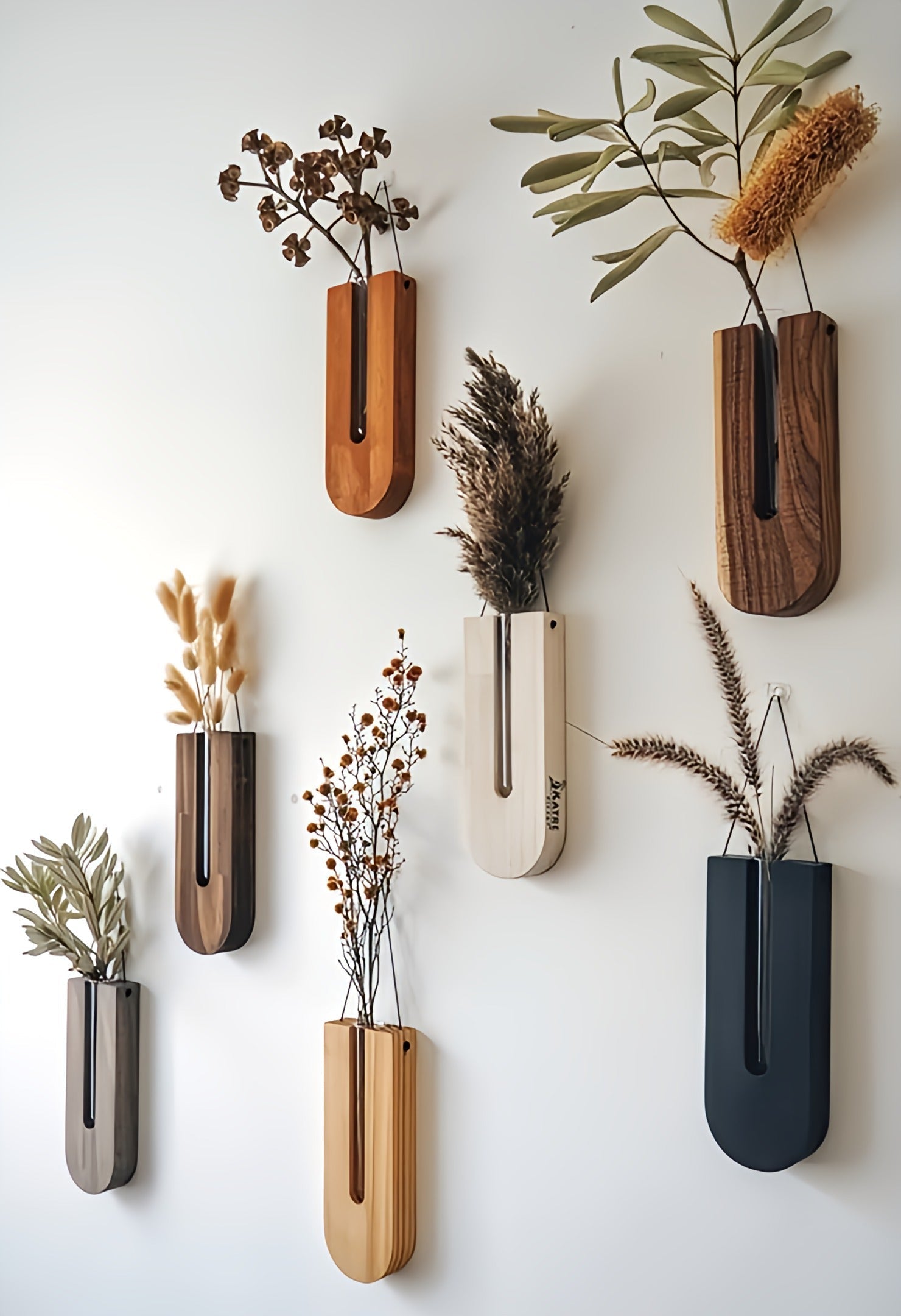Rustieke plantenbakken – 7-delige set van natuurlijk hout voor plantenbakken in een modern of bohemien interieur