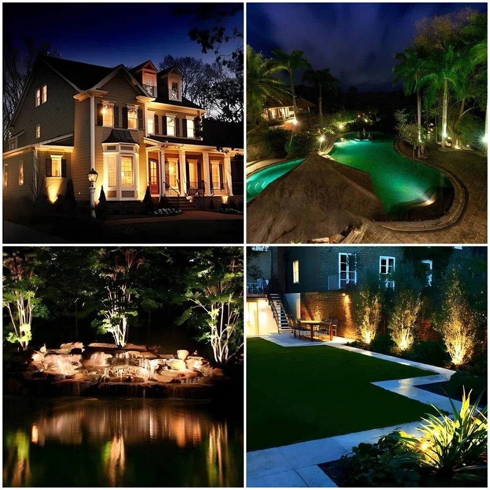 Solar-Powered Garden Spotlights – Multicolor, Adjustable Design for Garden, Patio, or Driveway