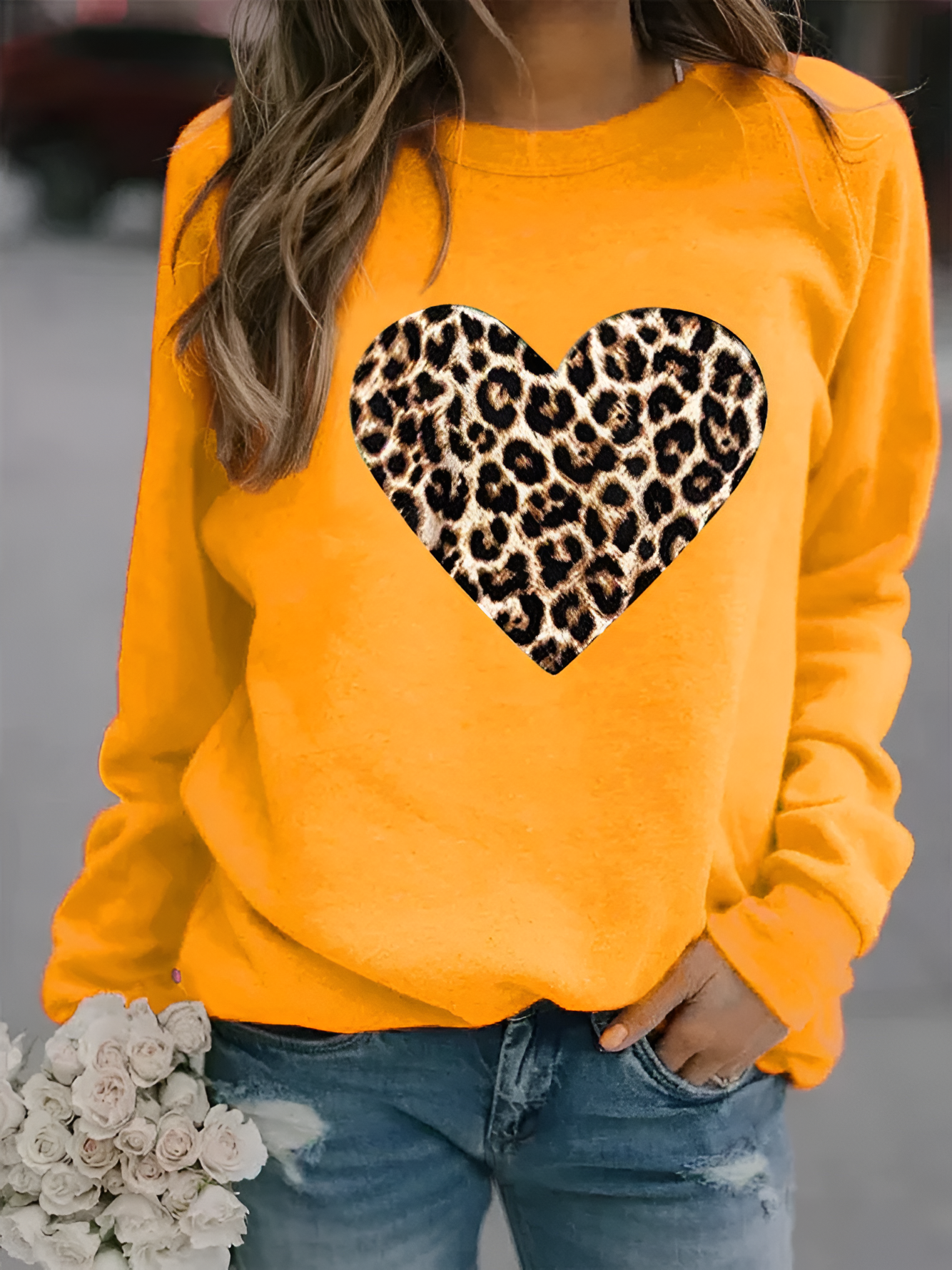 Dames Regular Fit Sweatshirt – Dierenprint, Ronde Hals, Casual Herfst/Winter