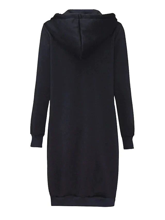 Dames Lang Vest met Capuchon – Openvallende Hoodie Cardigan, Casual Loungewear voor Thuis en Vrije Tijd