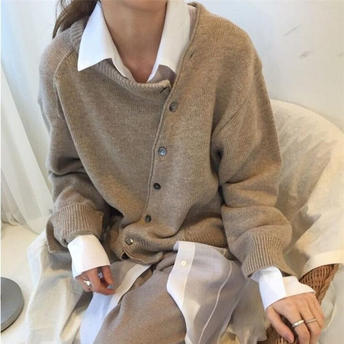 Dames Cardigan met Knoopsluiting – Gebreid Vest