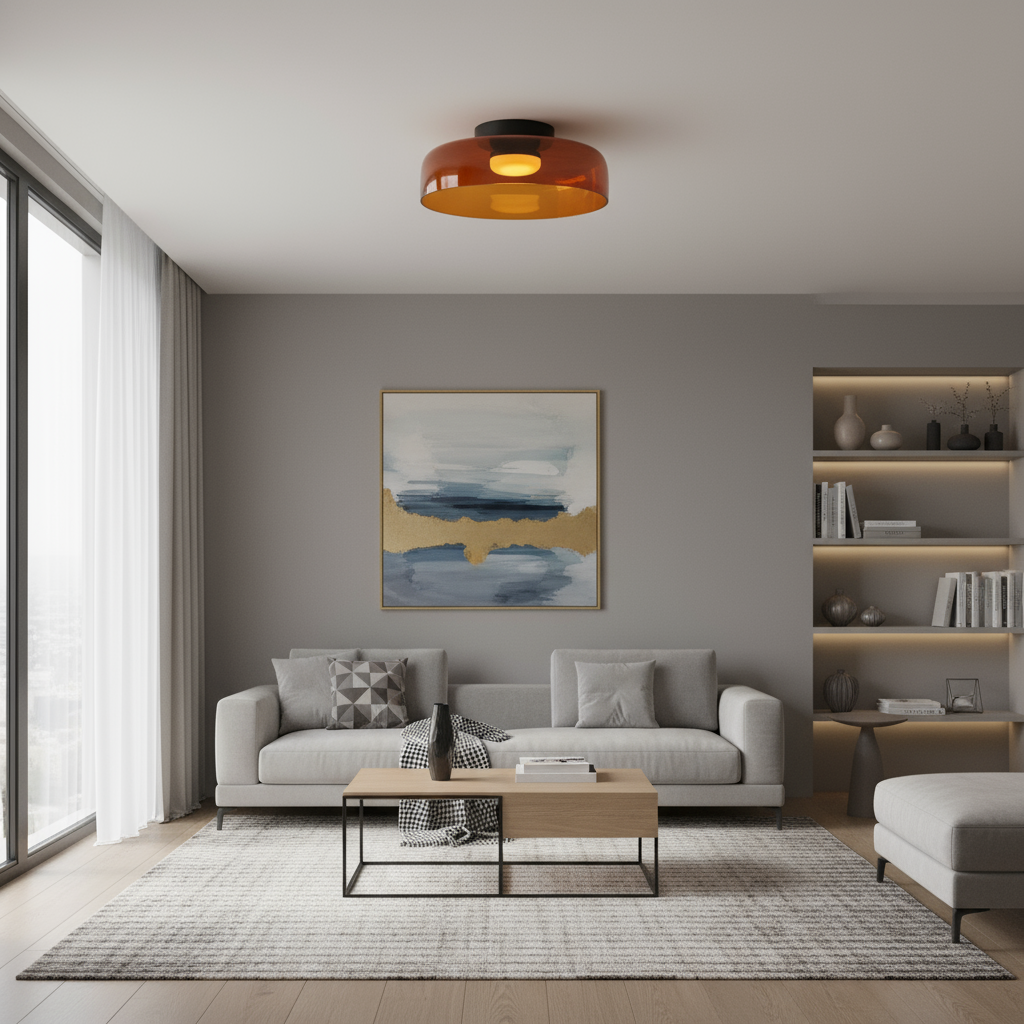 Skandinavisk Glas Loftlampe – Moderne Design med Tre-farvet LED til Stue eller Spisestue