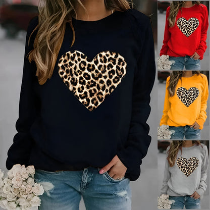 Dames Regular Fit Sweatshirt – Dierenprint, Ronde Hals, Casual Herfst/Winter